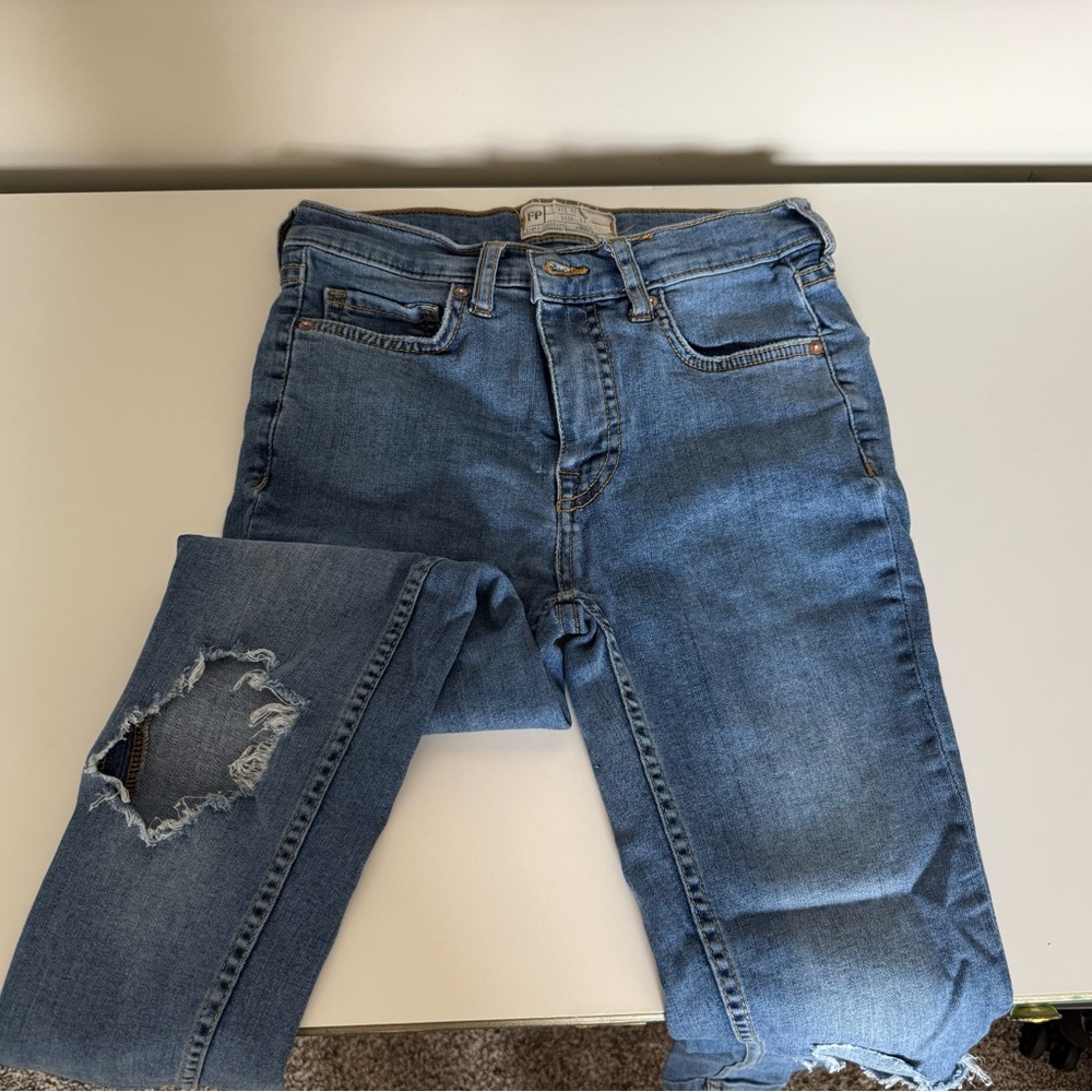 Blue Distressed Women's Jeans